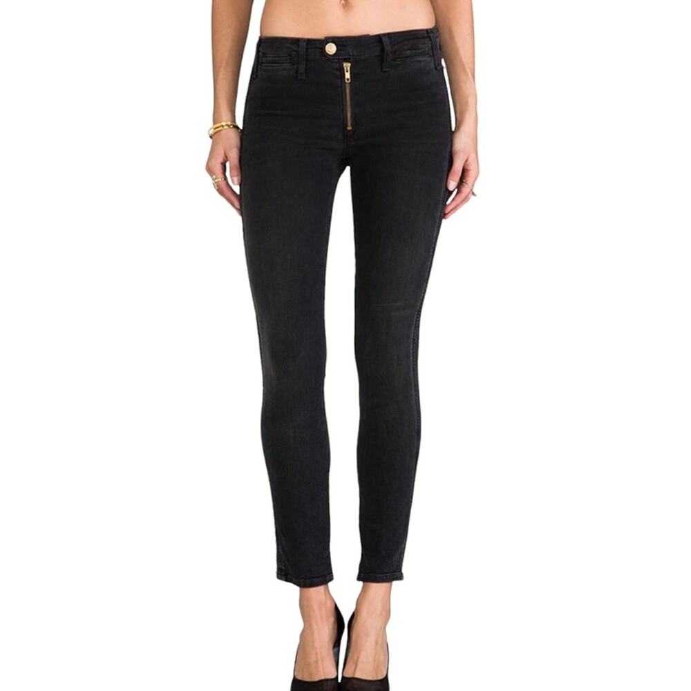 McGuire Gotham Slim Exposed Zip Black Jeans in Malachite 28